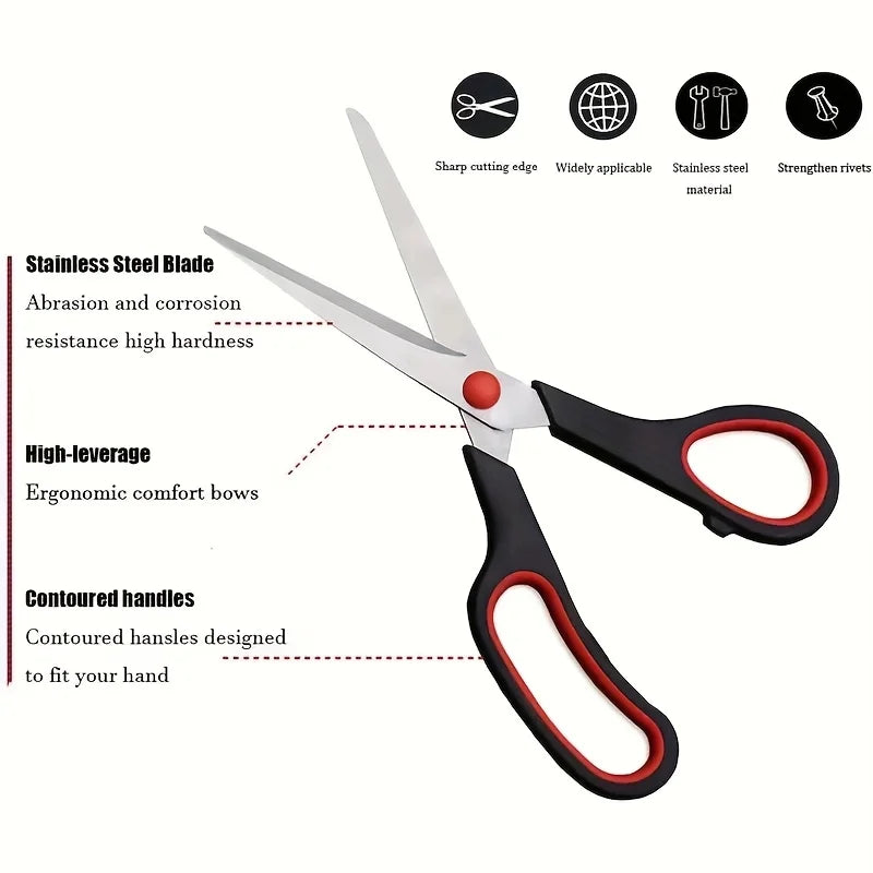 3pcs Stainless Steel Scissors Set | Multipurpose Office and Household Cutting Tool detail view