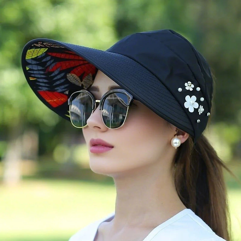 Sun Protection Hat for Women | Foldable UV Guard Visor alternate view