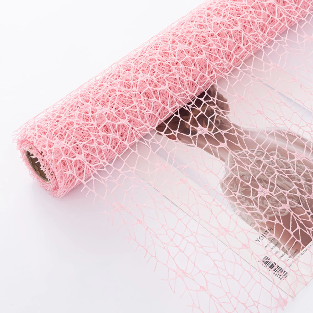 1 Roll Korean Style Jacquard Net Ribbon | Flower Bouquet Packaging DIY Material close-up view
