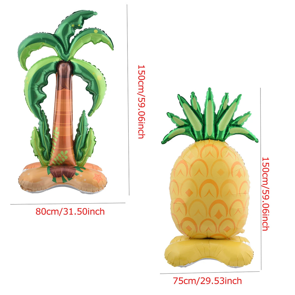 150cm Stand Coconut Tree Pineapple Balloon | Hawaii Summer Party Decoration detail view