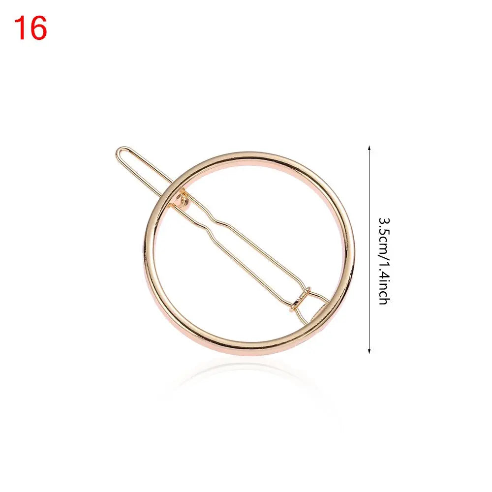 1PC Geometric Ponytail Hairpins Bobby Pins Knot Hair Clip Star Heart Barrettes Metal H close-up view