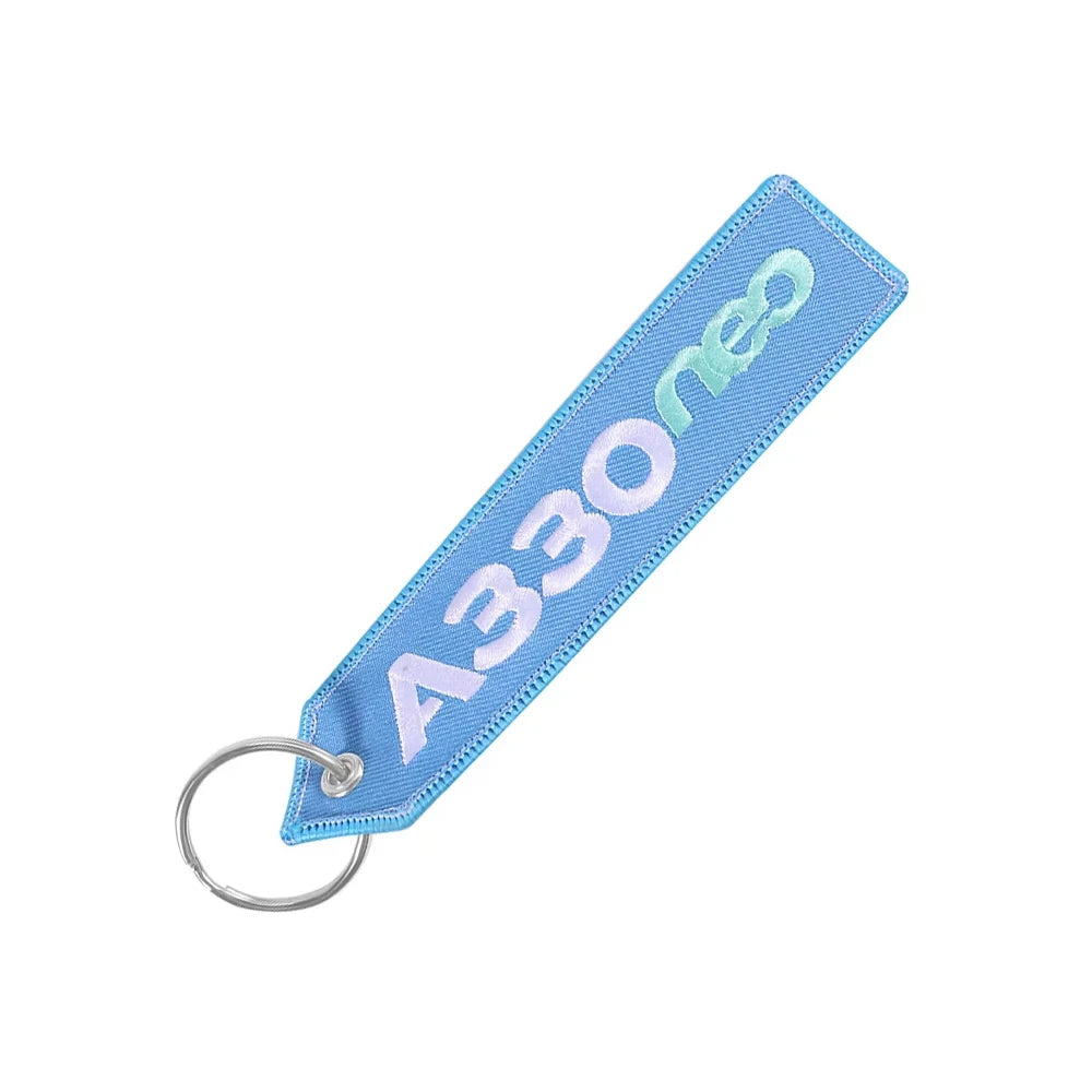 Airbus A330 NEO Keychain | Double-Sided Embroidery Aviation Gift detail view