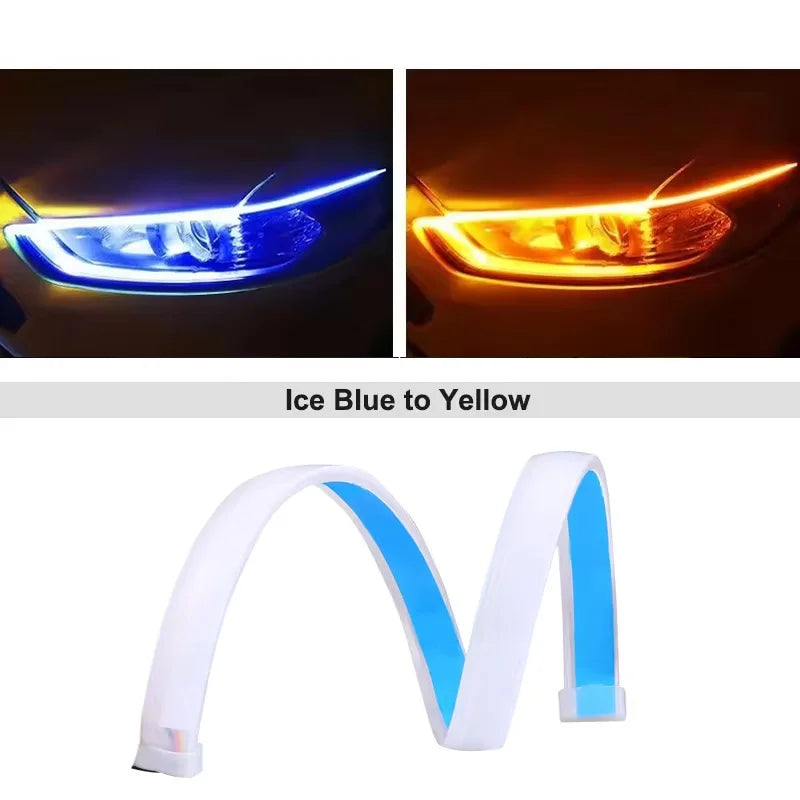 LED DRL Car Daytime Running Light Flexible Waterproof Strip | Auto Headlights White Turn detail view