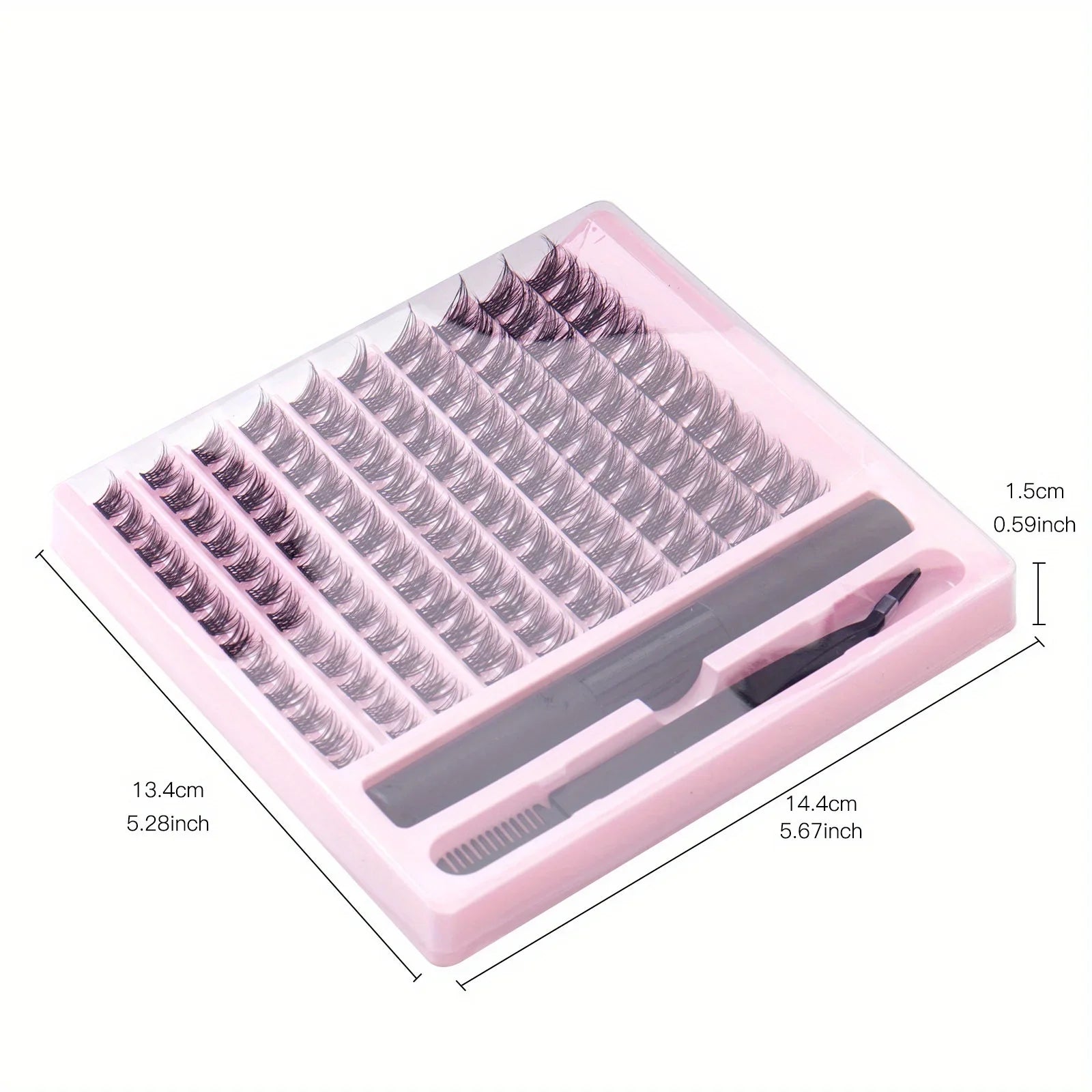 DIY Lash Extension Kit with Waterproof Strong Hold Lash Bond And Seal Lash Clusters Plus Eyelash Tweezers
