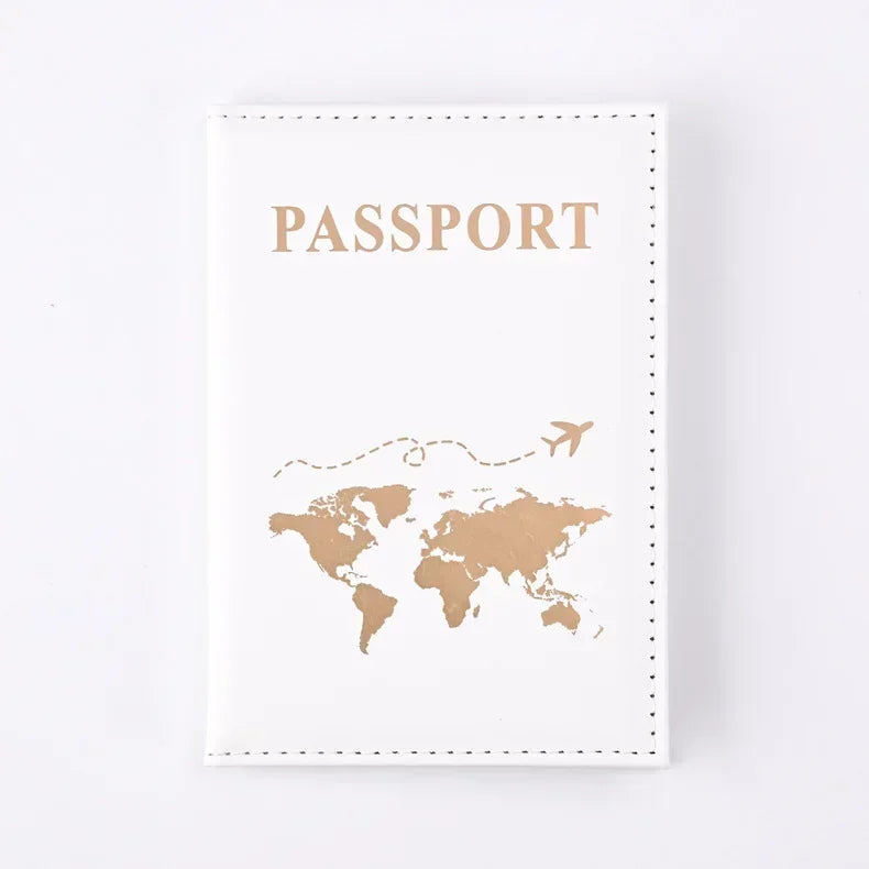 Fashion Passport Protective Cover World Pattern Travel Passport Holder Wallet Gift additional angle