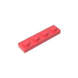Gobricks GDS-504 Plate 1 x 4 | Compatible Building Block Pieces alternate view
