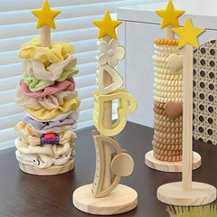 Wood Desktop Hair Rope Holder Multi-purpose Jewelry Bracelet Organizer Display Holder for Watches Br