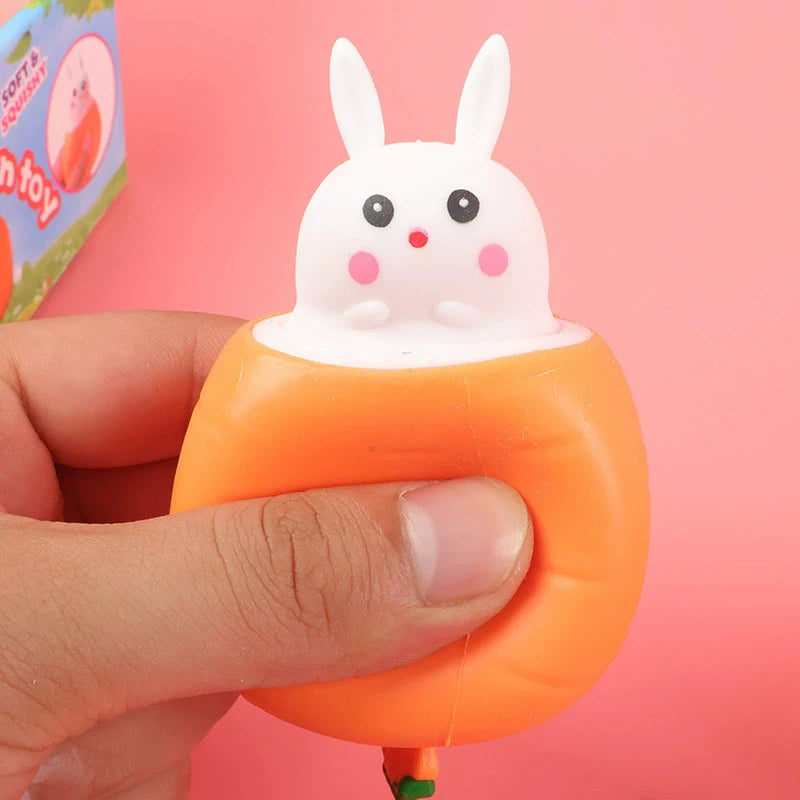 Squishy Carrot Rabbit Squeeze Telescopic Toys | Stress Relief Pinch Music Toy for K additional angle