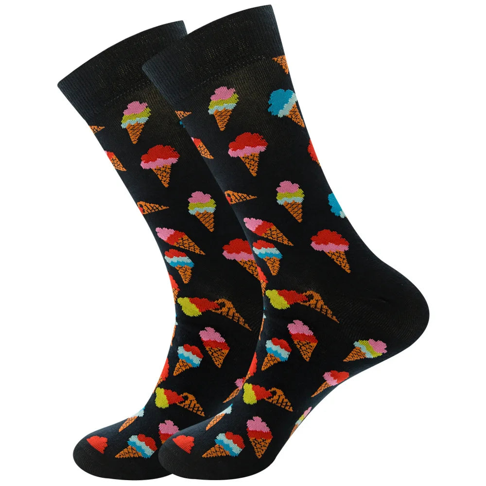 Sock Combed Cotton Funny Men's Big Size Crew Harajuku Hip Hop Thick Long Socks