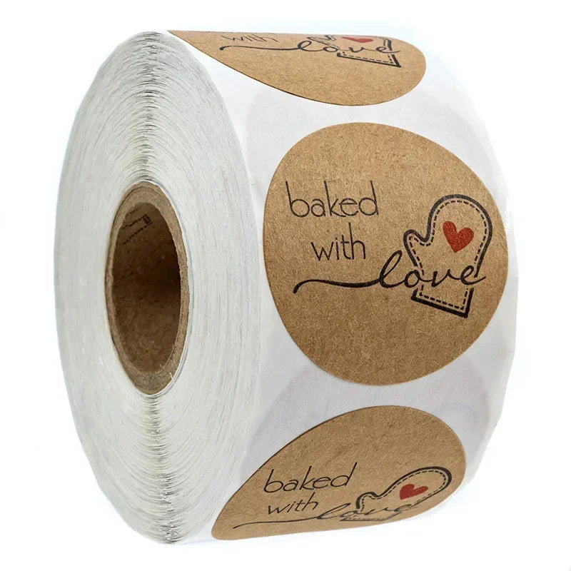 500pcs handmade with Love Stickers Baking label wedding sticker party label decoratio lifestyle view