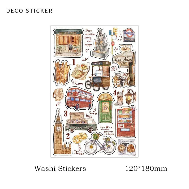 DIY Washi Paper Sticker Pack | Creative Scrapbook Decorative Stickers detail view