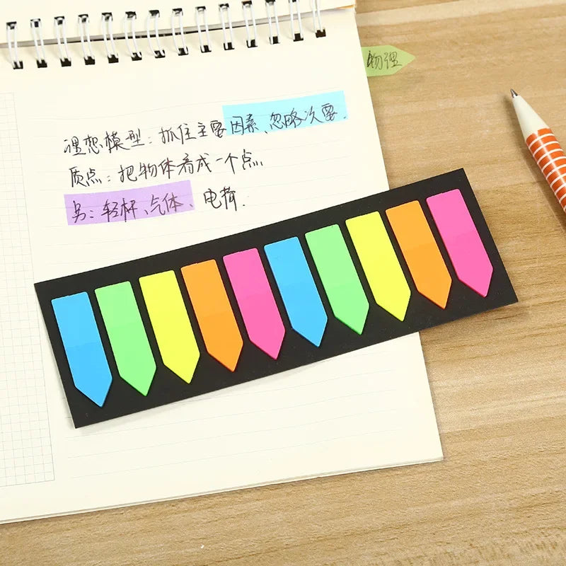 200 Sheets Fluorescent Self Adhesive Sticky Notes | Colorful Memo Pads for Study and lifestyle view