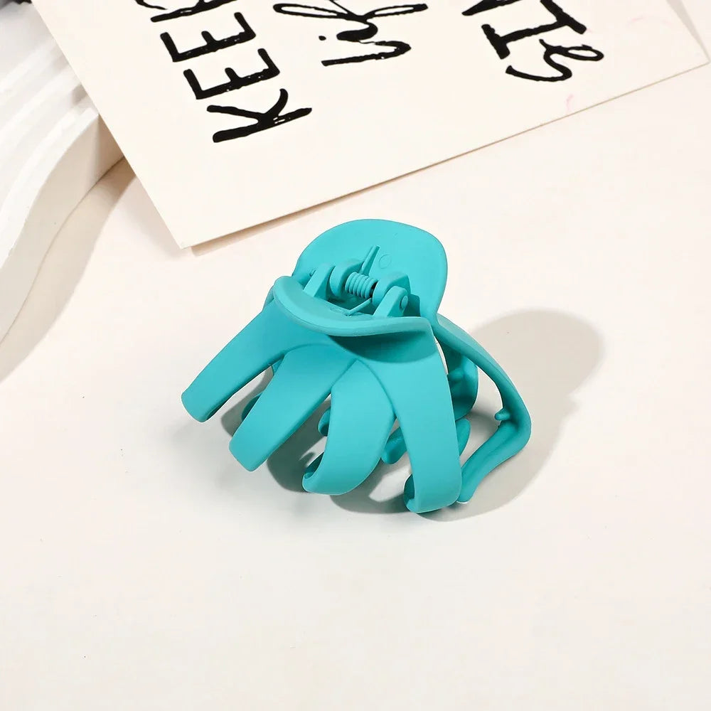 Frosted Octopus Hair Claw Solid Color Ponytail Clip Korean Simple Women Girls Non-Slip Shark Claw Irregular Hair Accessories