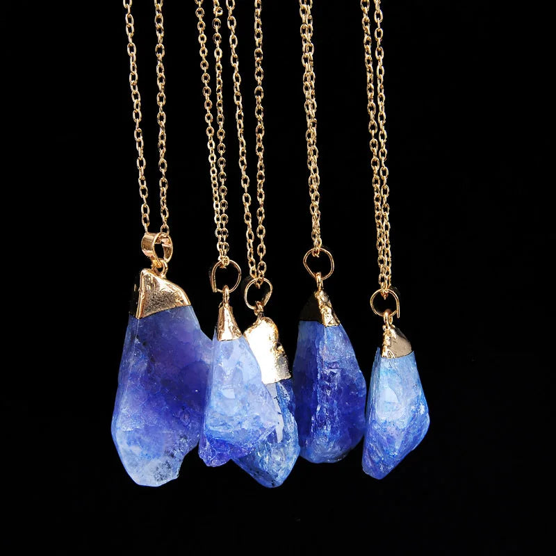 Irregular Amethyst Gemstone Necklace Healing Crystal Chakra Stone Women Birthday Gi additional angle