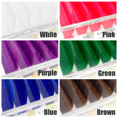 NATUHANA L/LU Curl Auto Fan Colored Lashes | Easy Fan Color Eyelash Extension close-up view