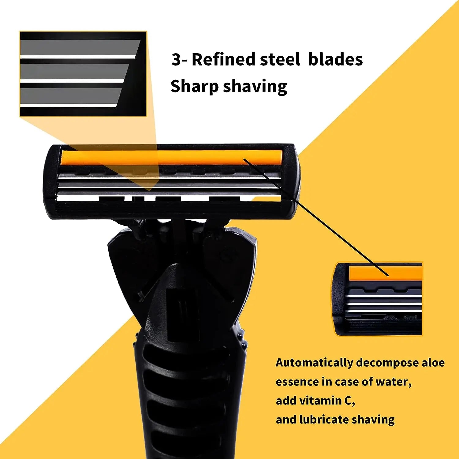 3-Layer Shaver Sack Premium Stainless Steel Safety Razor with Replaceable Blades - Smooth and Comfortable Shave for Men and Wome