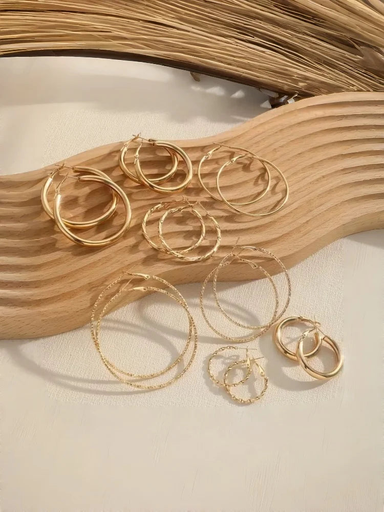 8 Pairs Dangle Earrings Set | Versatile Fashion Earrings for Women close-up view