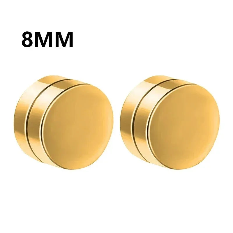 1Pairs Crystal Strong Magnetic Ear Stud Clip Earrings for Men Women, Punk Round Zirco lifestyle view