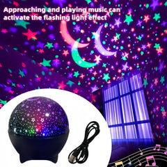 Star Projector Night Light for Kids | 360° Starry Sky Moon Atmosphere Lamp close-up view