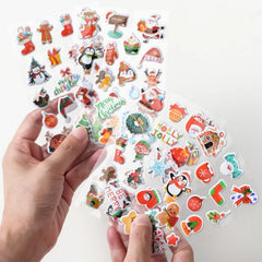 Christmas Bubble Stickers | 3D Holiday Party Decoration Set close-up view