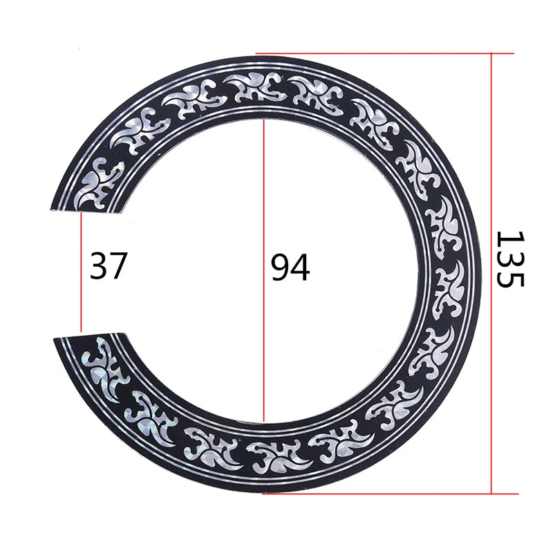 104mm & 94mm Hard PVC Guitar Circle Sound Hole Rosette Inlay – Easy - To - Install Decor detail view