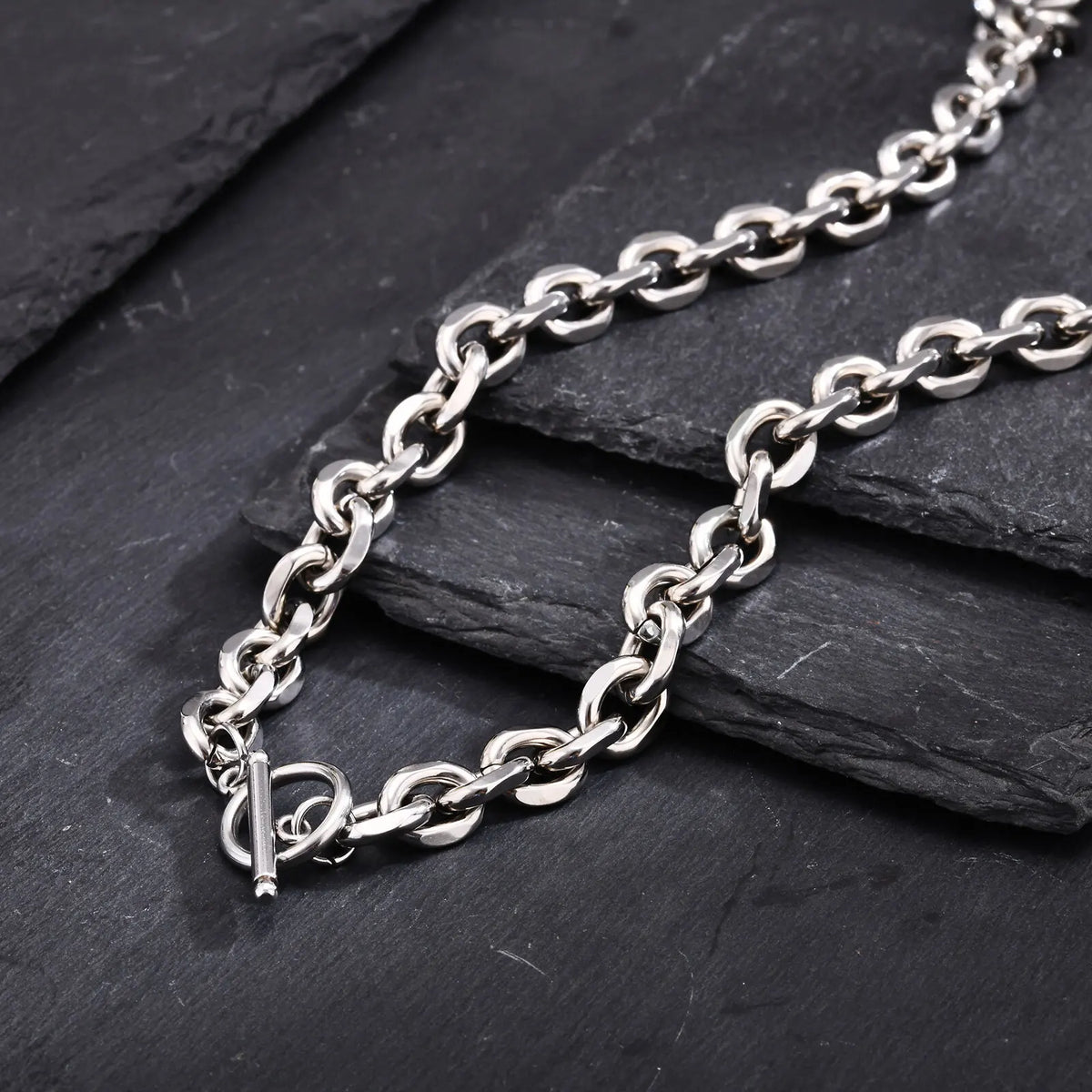Vnox 9mm Chunky Chain Necklace for Men Women, Thick Rolo Link Chain Collar, Toggle Cl alternate view