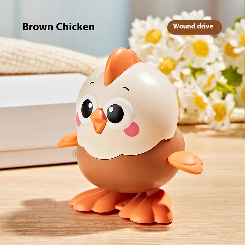 Cartoon Clockwork Chick Toy On Chain Chick Move Jump Little Chicken Baby Move Crawl T alternate view