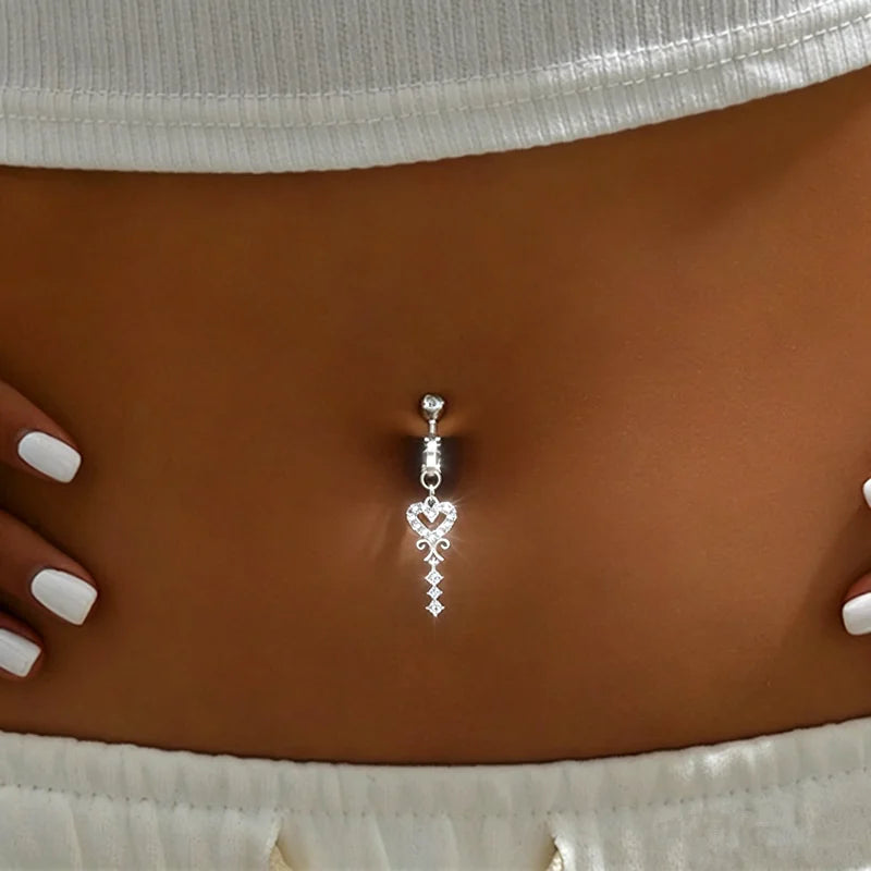 Clip On Belly Button Ring Butterfly Copper Zircon Pink Fake Belly Piercing Umbilical Navel Body Jewe
