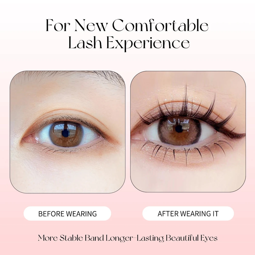 5 Pairs Manga Lashes Soft Natural Long False Eyelashes | Anime Wispy Strip Lashes for alternate view