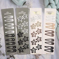10Pcs Black Coffee Color Barrettes Women Snap Hair Clips Girls Hair Accessories Geometric Metal Hair