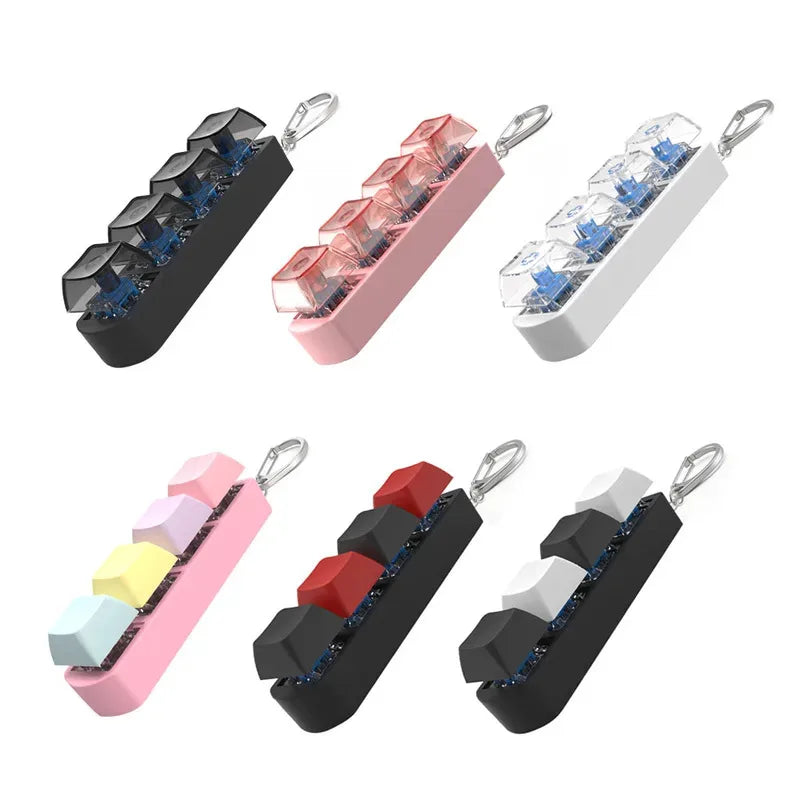 4Keys Finger Button Anti-stress Toys Mechanical Keyboard Keycaps Office Decompression Calming Keycha