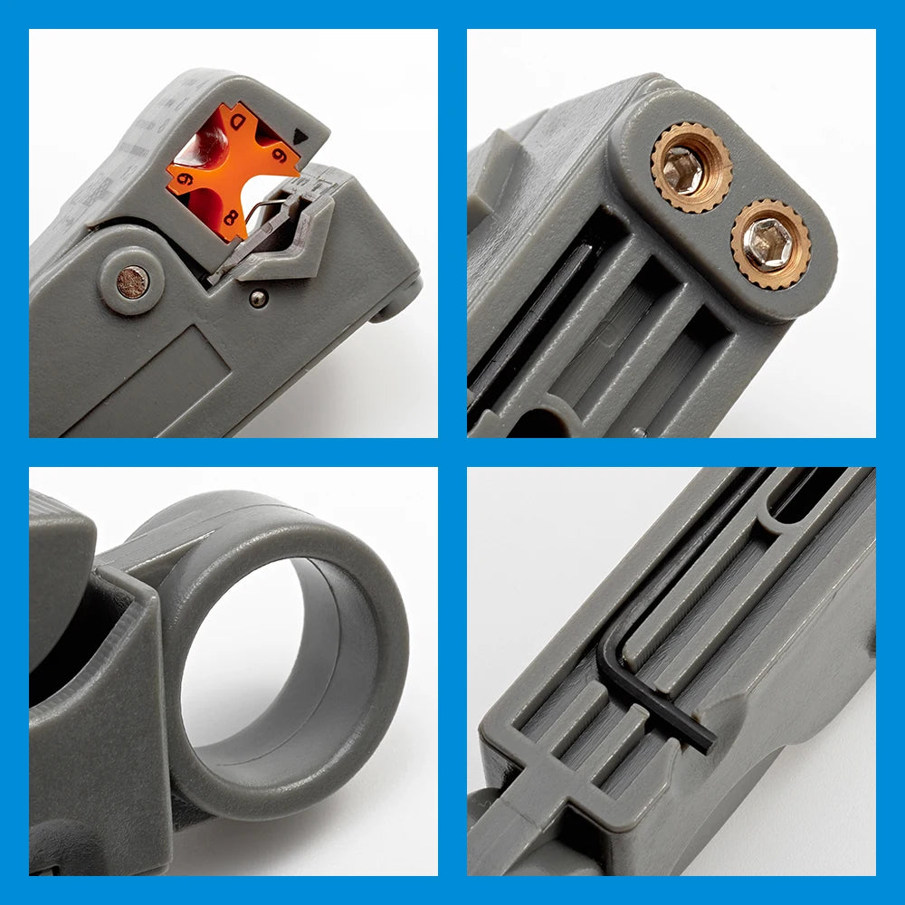 Stainless Steel Coax Cable Stripping Pliers | Adjustable Wire Stripper Tool lifestyle view