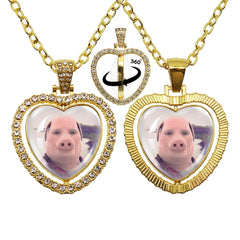 John Pork is Calling Answer Call Phone Humor Funny Pig Lover Graphic Glass Cabochon Heart-Shape Pendant Necklace Jewelry Gift