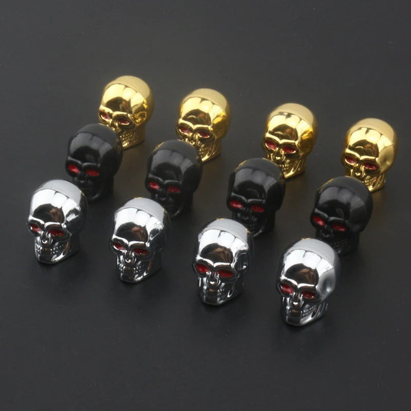4Pcs Skull Valve Caps ABS Car Wheel Plugs for Alloy Wheels