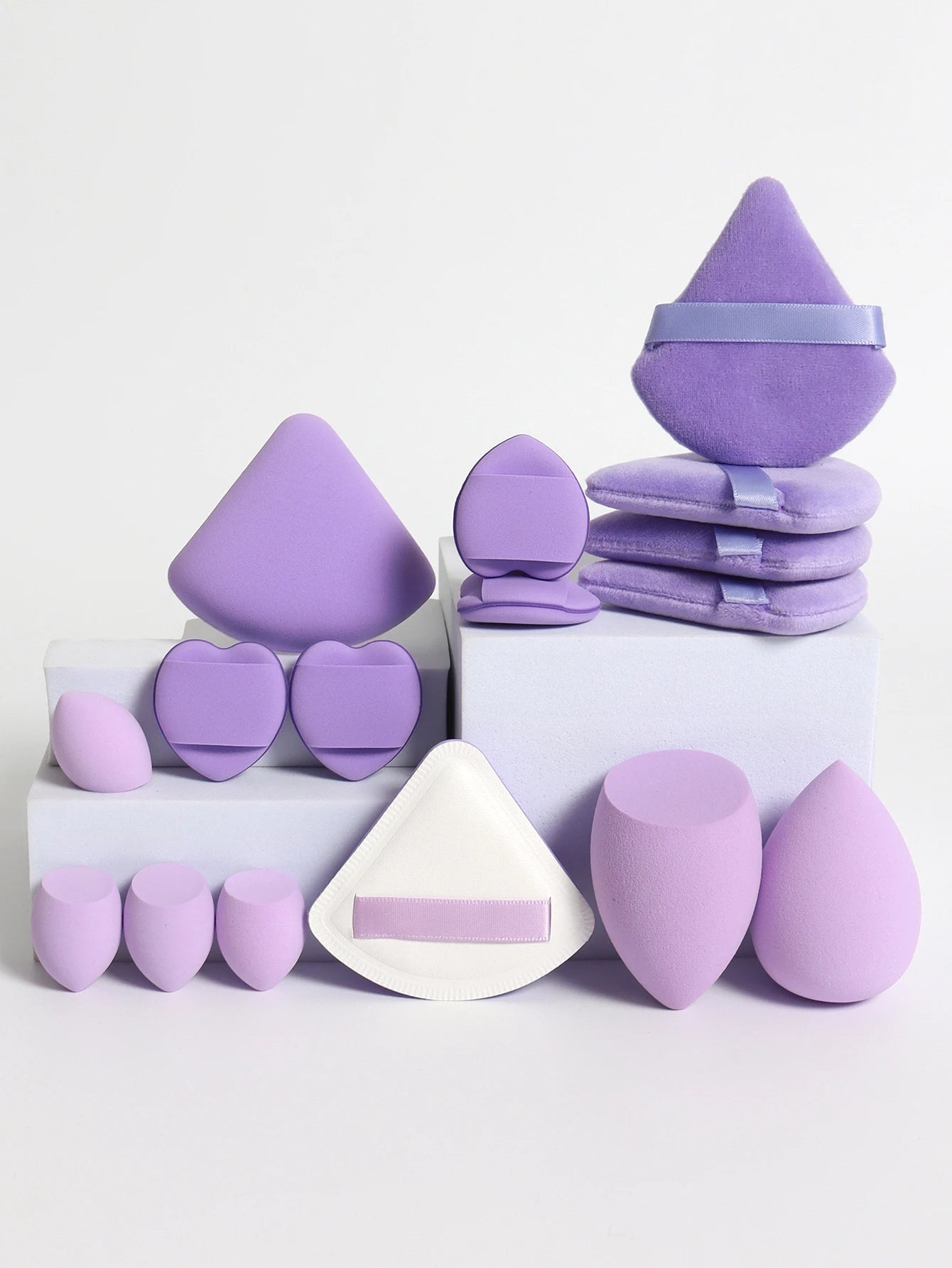 Cat Powder Cotton Candy 16-Piece Makeup Sponge Set | Soft Polyurethane Cosmetic Puffs alternate view