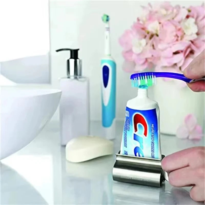 Stainless Steel Wringer Roller Rotate Dispenser for Ointments Cosmetics Bathroom