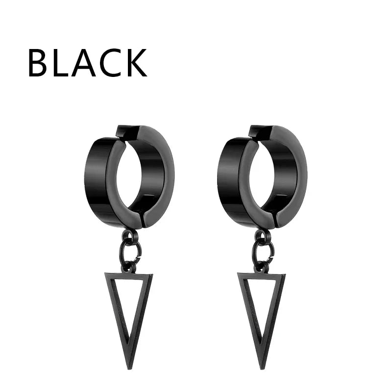 1 pairs No Piercing Earrings Titanium Steel Clip-on Fake Earring Round Ear Clip For W alternate view