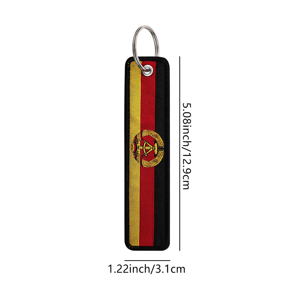 National Flags Embroidery Key Fob | Motorcycle Car Backpack Keychain lifestyle view