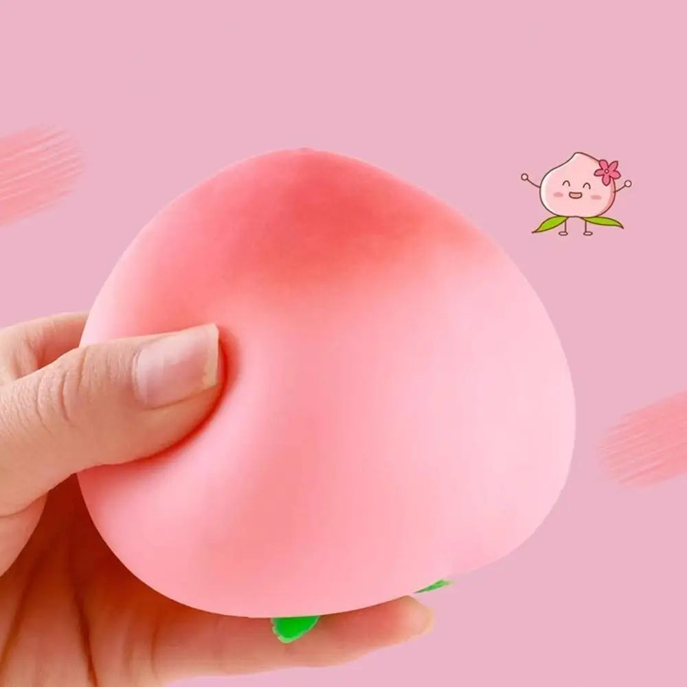 Soft Peach Fruit Squishy Toy | Slow Rising Stress Relief for Kids and Adults additional angle