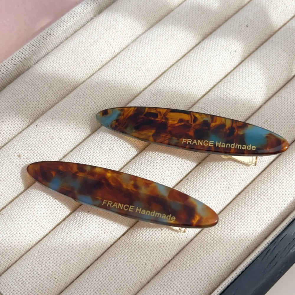 2pcs/Set Elegant Acetate Oval Hairpins Barrettes Korean Style Side Bobby Pins Bangs additional angle