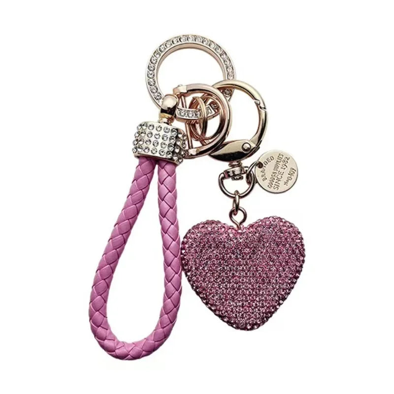 Leather Love Key Chain | Heart-Shaped Car Bag Pendant additional angle