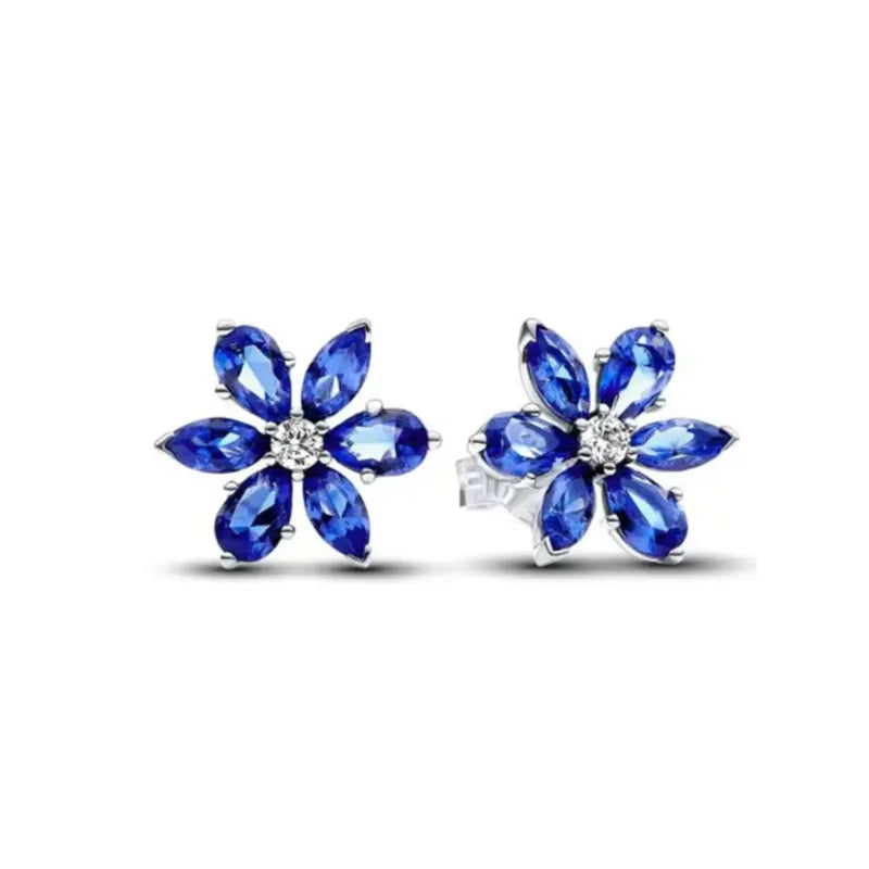 925 Sterling Silver Stud Earrings Set | Butterfly Snowflake Heart Moon Jewelry Gift detail view