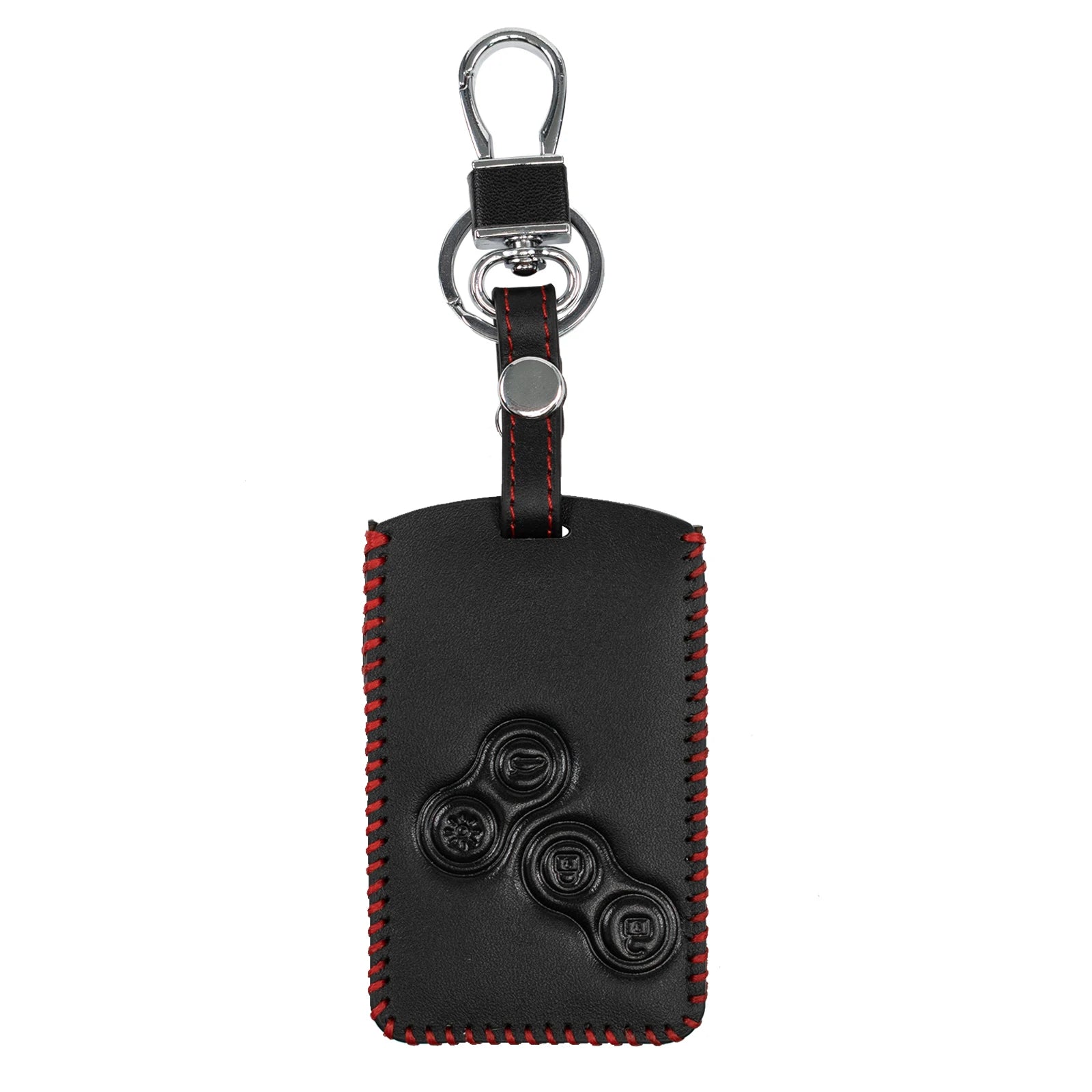 Renault Key Cover Leather 4 Button | XUKEY Car Remote Key Shell Case close-up view