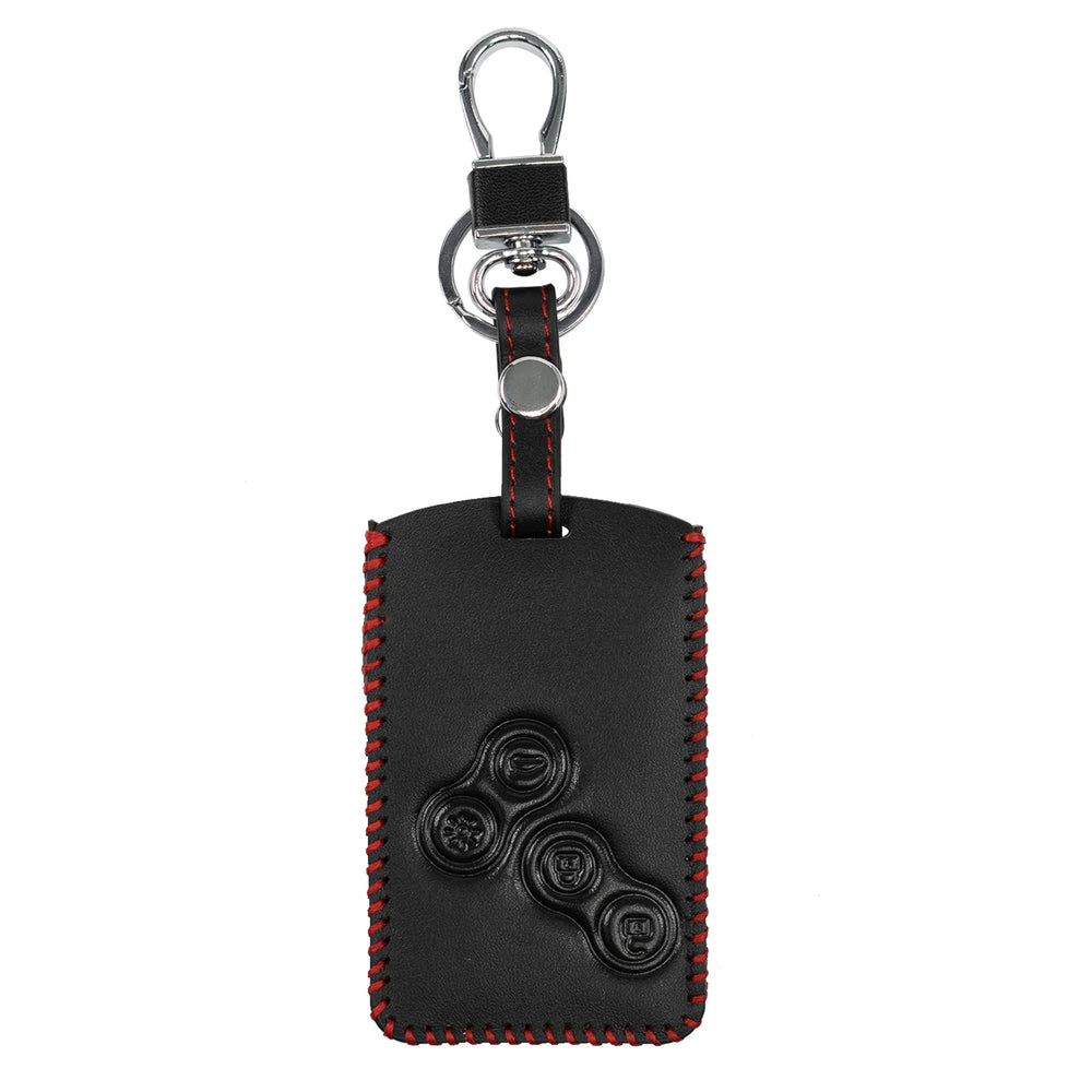 Renault Key Cover Leather 4 Button | XUKEY Car Remote Key Shell Case close-up view