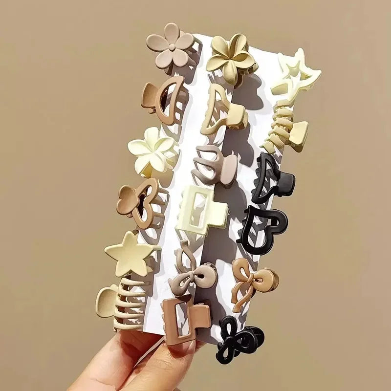 10/20/30Pcs Small Flower Hair Claw Clips for Women Girls Matte Rectange Jaw Clips Semicircle Barrettes for Thin Hair