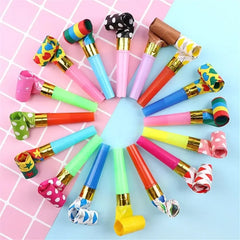 10-20PCS Colorful Whistles Funny Toy Blowing Dragon Whistle Blow Roll Toys Party Games Birthday Gift