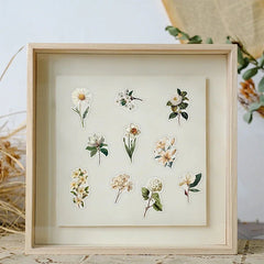 50PCS Transparent Vintage Floral Stickers | Nature Plant Flower Scrapbook Decals close-up view