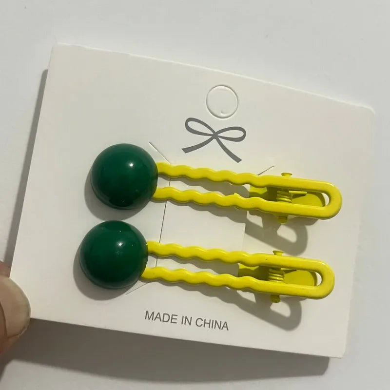 2Pcs/Set Simple Hair Clips For Girls Cute Hair Barrettes Baby Hairpins Kids Headwear Cli detail view