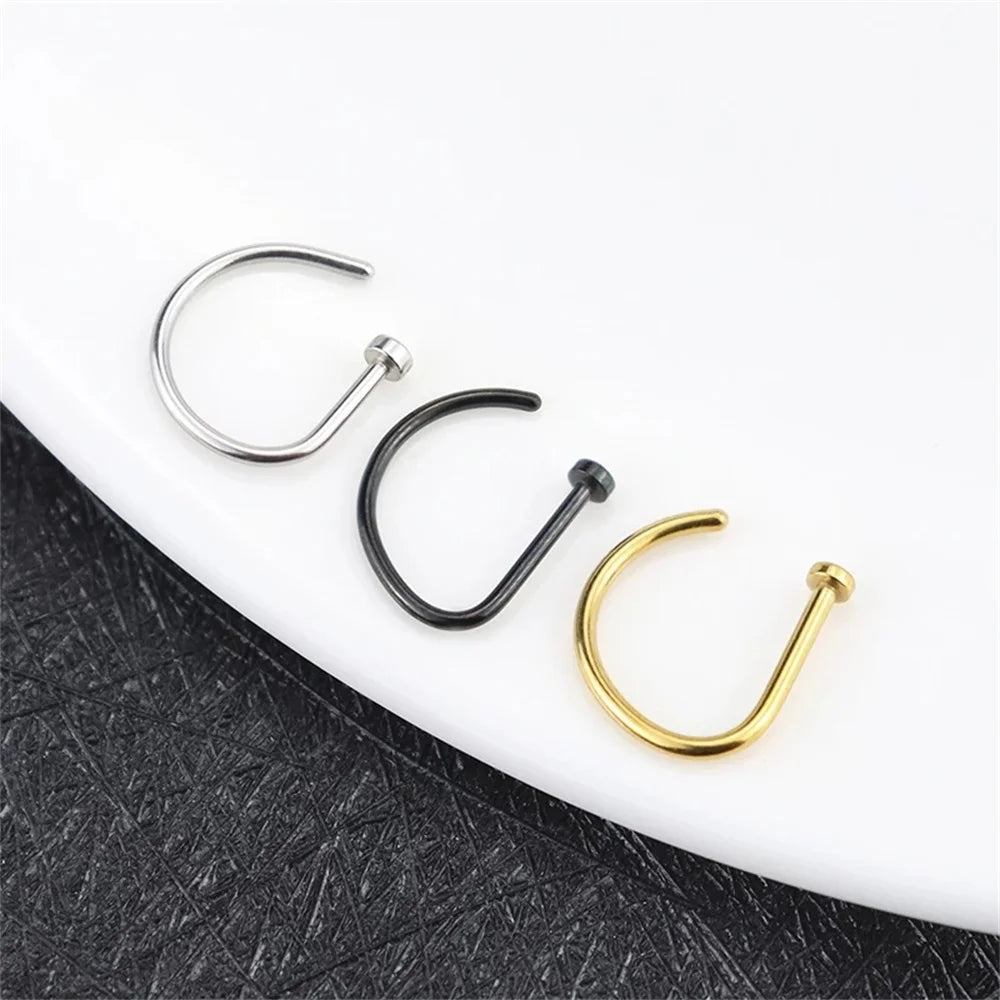 Women Men Fake Piering Nose Ring Earrings Fashion punk Non Piercing Nose Clip Stainle alternate view