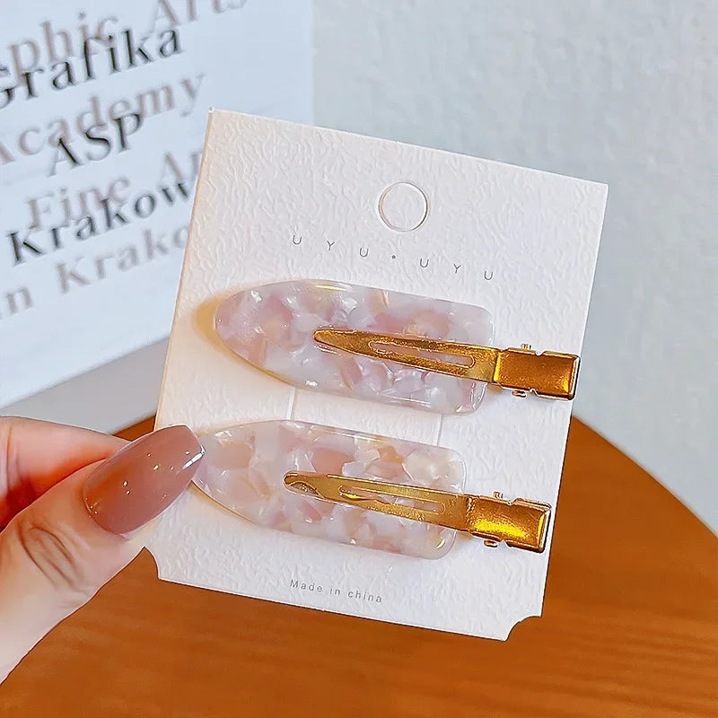 New 2/3/4pcs Korean Fashion Gold White Glitter Hair Pin Acetate Make Up Hair Clips He alternate view